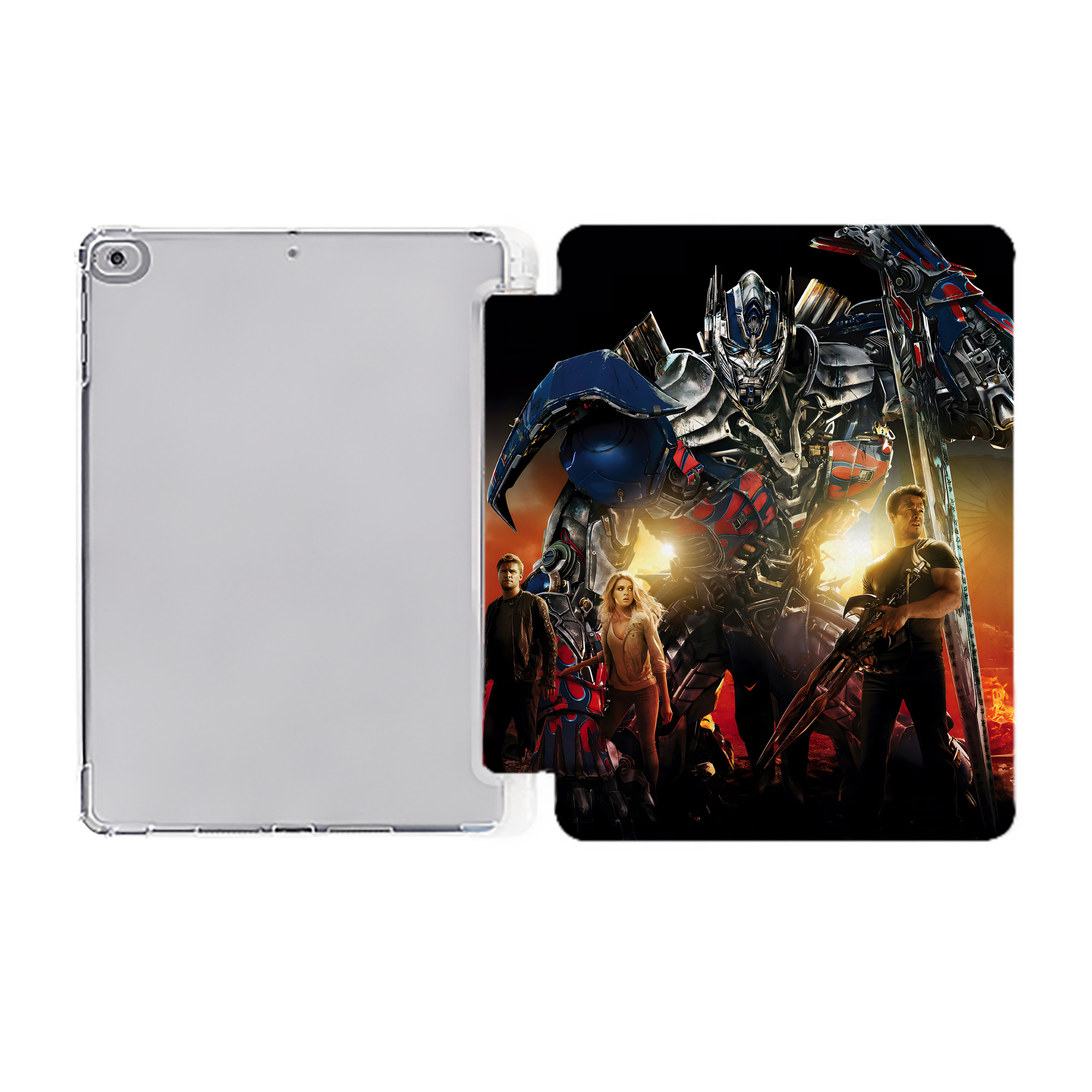 （画像用） Transformers トランスフォーマー IPad ケース ペン収納付き 三つ折りスタンド PUレザー×シリコン 対応機種9.5/10.5/10.9インチ